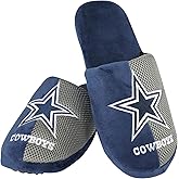 FOCO Men's NFL Team Logo Staycation Plush House Shoes Slide Slippers