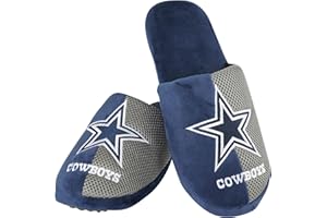 FOCO Men's NFL Team Logo Staycation Plush House Shoes Slide Slippers