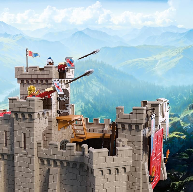 | Chevaliers | Grand Château des Chevaliers du Lion | Fort XXL avec Pont-Levis, canons et Trappe | Jouet château Fort pour Enfants à partir de 4 Ans | 72112