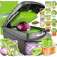 Mueller Pro-Series All-in-One, 12 Blade Mandoline Slicer for Kitchen Vegetable Chopper, Vegetable Slicer and Spiralizer, Cutt