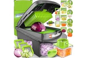 Mueller Pro-Series All-in-One, 12 Blade Mandoline Slicer, Vegetable Spiralizer, Cutter, Dicer, Food Chopper, Grater, Kitchen 