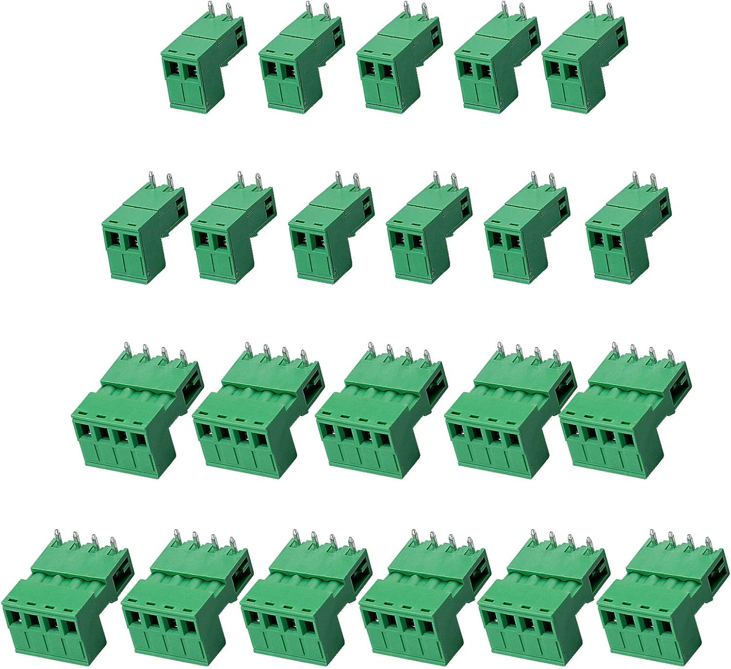 cococity 22 Pairs 5.08 mm 2 Pin/4 Pin Plug-in PCB Screw Terminal Block ...