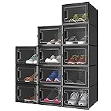 DWVO XX-Large 12 Pack Shoe Storage Boxes, Clear