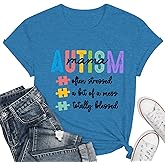 Autism Awareness Shirt Women Neurodiversity Rainbow Flower T-Shirts Special Education Teacher Gift Tee Tops