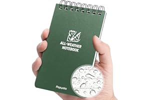 POPYOLA Waterproof Notebook, 1 Pack 3" x 5" Top-Spiral Pocket Notepad with 100 Squared Pages, Weatherproof Pocket Notebook for Police Outdoor Office School Recording