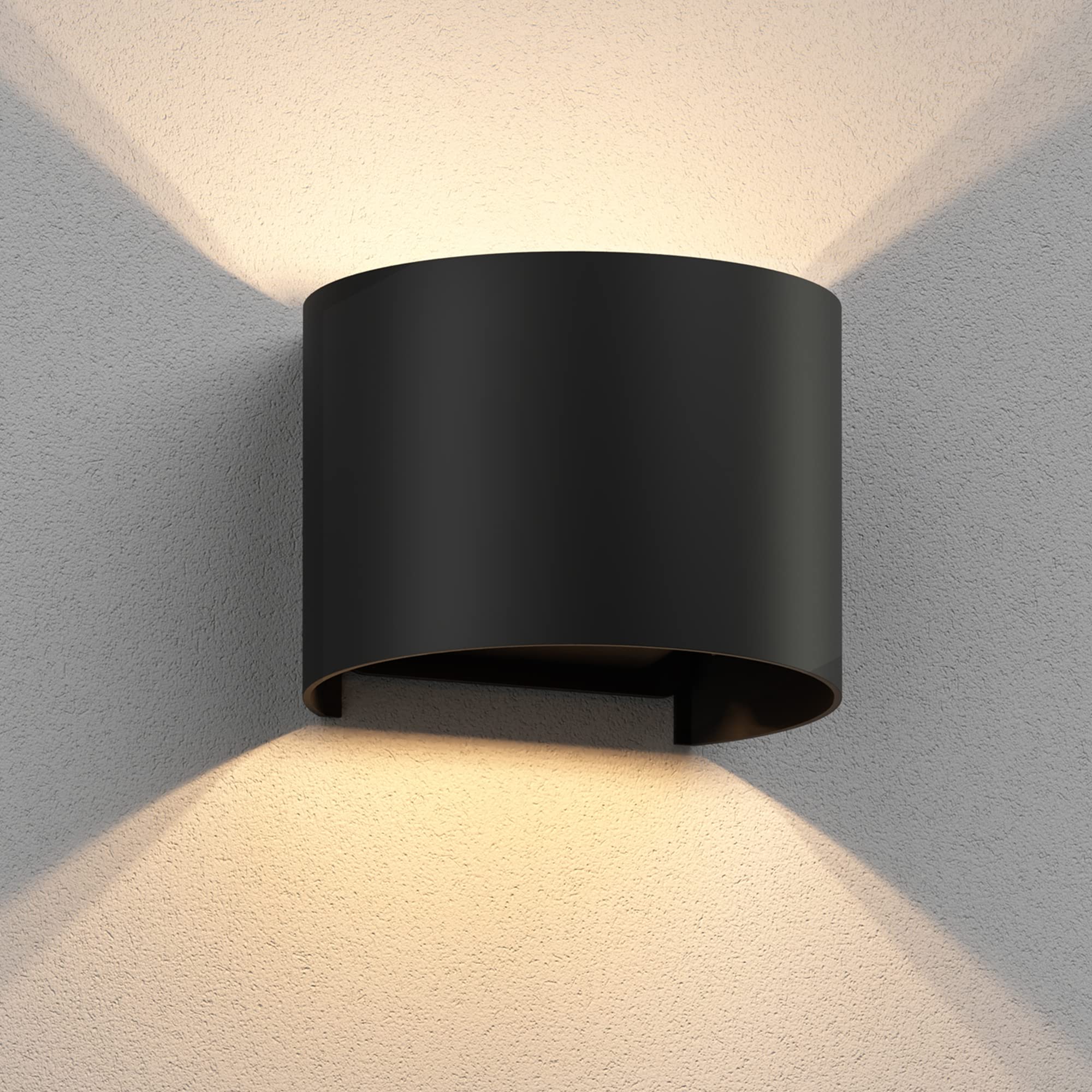 ledscom.de Wall Light RUNEL for Outside, IP65, Up-/Downlight, Black matt, Round, 1x G9 max. 10W — image 1