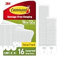 Command - Lot De 24 Bandes Adhésives Pour Suspendre Affiches Sans Abîmer Les Murs - Pour Surfaces Lisses, Blanc