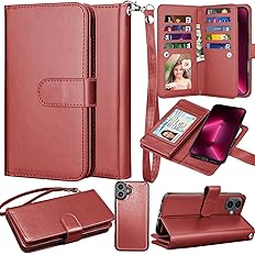Takfox Wallet Case for iPhone 16, iPhone 16 6.1 Leather Wallet Case with ID Credit Card Holder Slots Folio Flip Kickstand Det