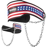 DMoose Fitness Dip Belt for Weight Lifting, Pullup, Squats &amp; Dips - 36" Robust Steel Chain, Comfortable Neoprene Padding Supports 350lbs - Gym Weight Belt for Strength Training Workout &amp; Weightlifting