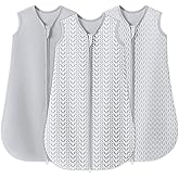 SWEET DOLPHIN 3 Pack Baby Sleep Sack - 100% Cotton 2-Way Zipper TOG 0.5 Infant Wearable Blanket, Newborn Essentials