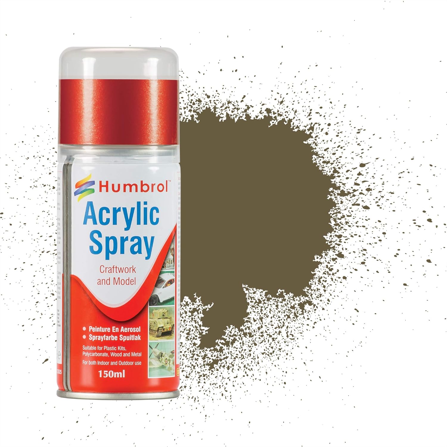 Humbrol AD6086 Acrylic Spray Paint, Light Olive