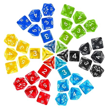 The Twiddlers Packung mit 140 polyedrische Würfeln - 20 ideal für Dungeons and Dragons (DND, D & D dice) Verschiedene Spiele 