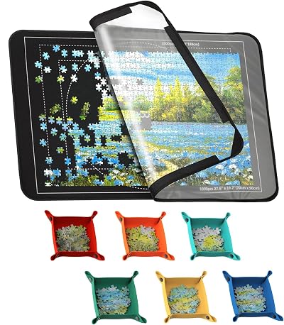 MOZOOSON Jigsaw Puzzle Board 32 x 22in with 6 Sorting Trays and Cover