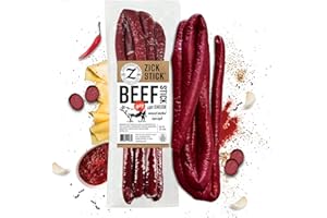 Zick's Specialty Meats Spicy German Beef Sausage with Cheese, Rope Style Organic Smoked Sausage, Beef Meat Grilling Sausage, German Style Smoked Beef Sausage, 12oz 1 Pack, Made in USA, USDA Approved