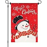 Christmas Snowman Garden Flag 12 x 18 - Decoration for Courtyard and Yard, Double Sided Snowman Flags