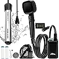 6000mAh Portable Shower for Camping with 2000W Immersion Water Heater – Rechargeable Camp Shower Pump, 4-Mode Filtered Head, LED Display, Outdoor Camping Shower Kit for Travel, Pets & Car Washing