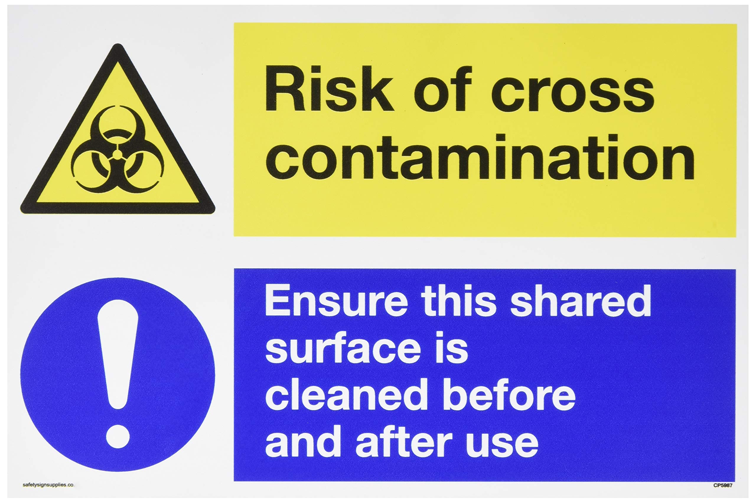 Dual sign Risk of cross contamination Ensure everything is cleaned before and after use