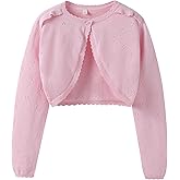 LIBREDGE Girls Long Sleeve Cardigan Kids Button Closure Knitted Bolero Shrug Girls Sweaters Tops