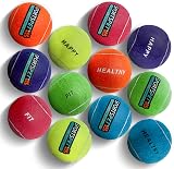 SPORTSPET Multicolour Tennis Balls for Dogs 64mm Pack of 12 Rubber