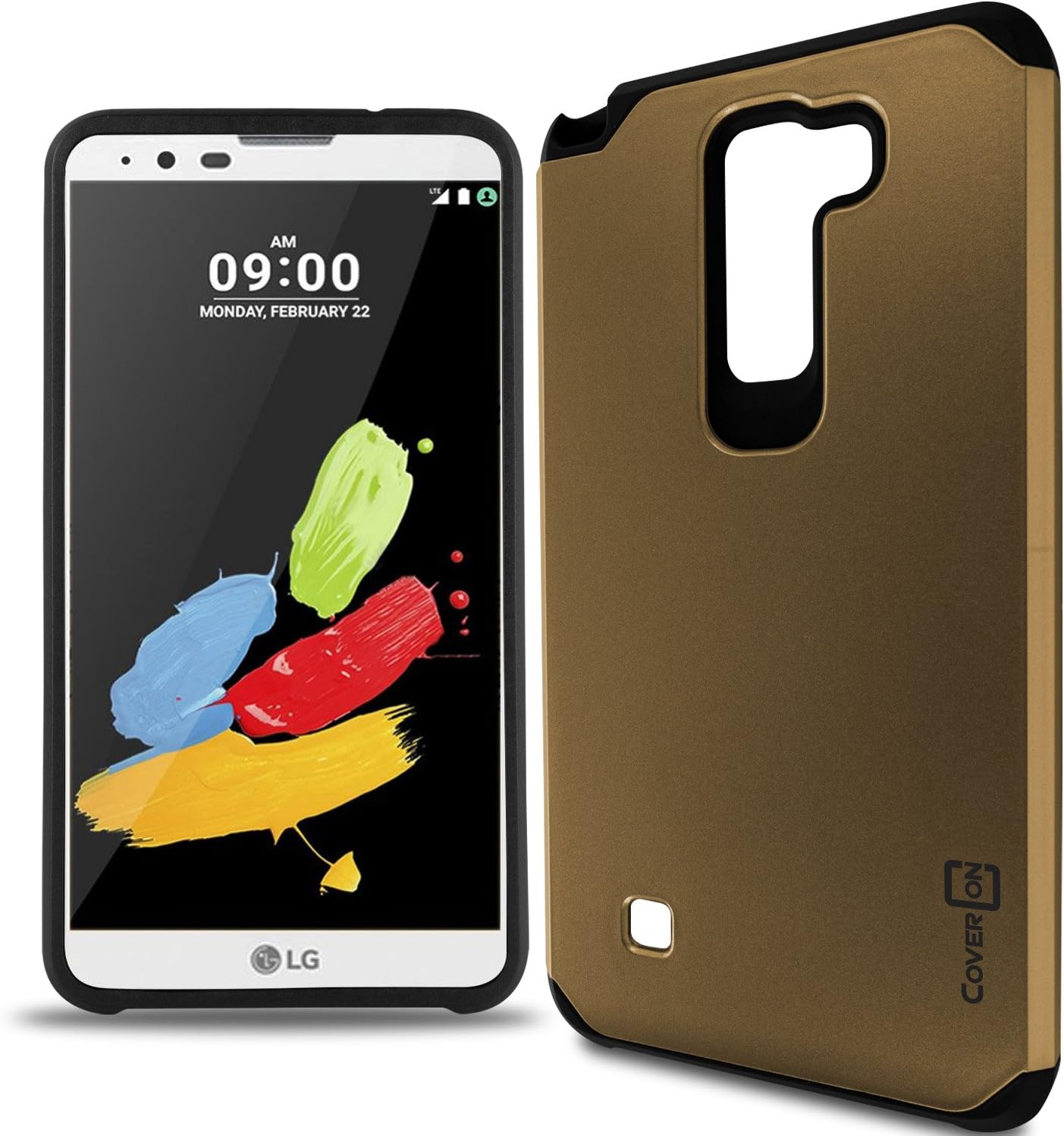LG Stylo 2 V case, LG G Stylo 2 case, LG Stylus 2 case, CoverON [Slim Guard Series] Modern Hard Protective Hybrid Phone Cover for LG Stylo 2 V Stylus 2 G Stylo 2 -Gold