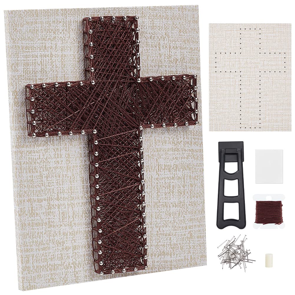 WEBEEDY DIY Cross String Art Kit DIY Craft Set for Adults Beginners Home Decoration Crafts Kits for Adults Art Supplies String Winding Wall Decor