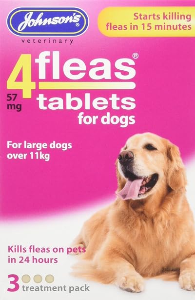Johnsons 4Fleas Tablets Large Dogs 3 Treatment Pack Johnsons Veterinary