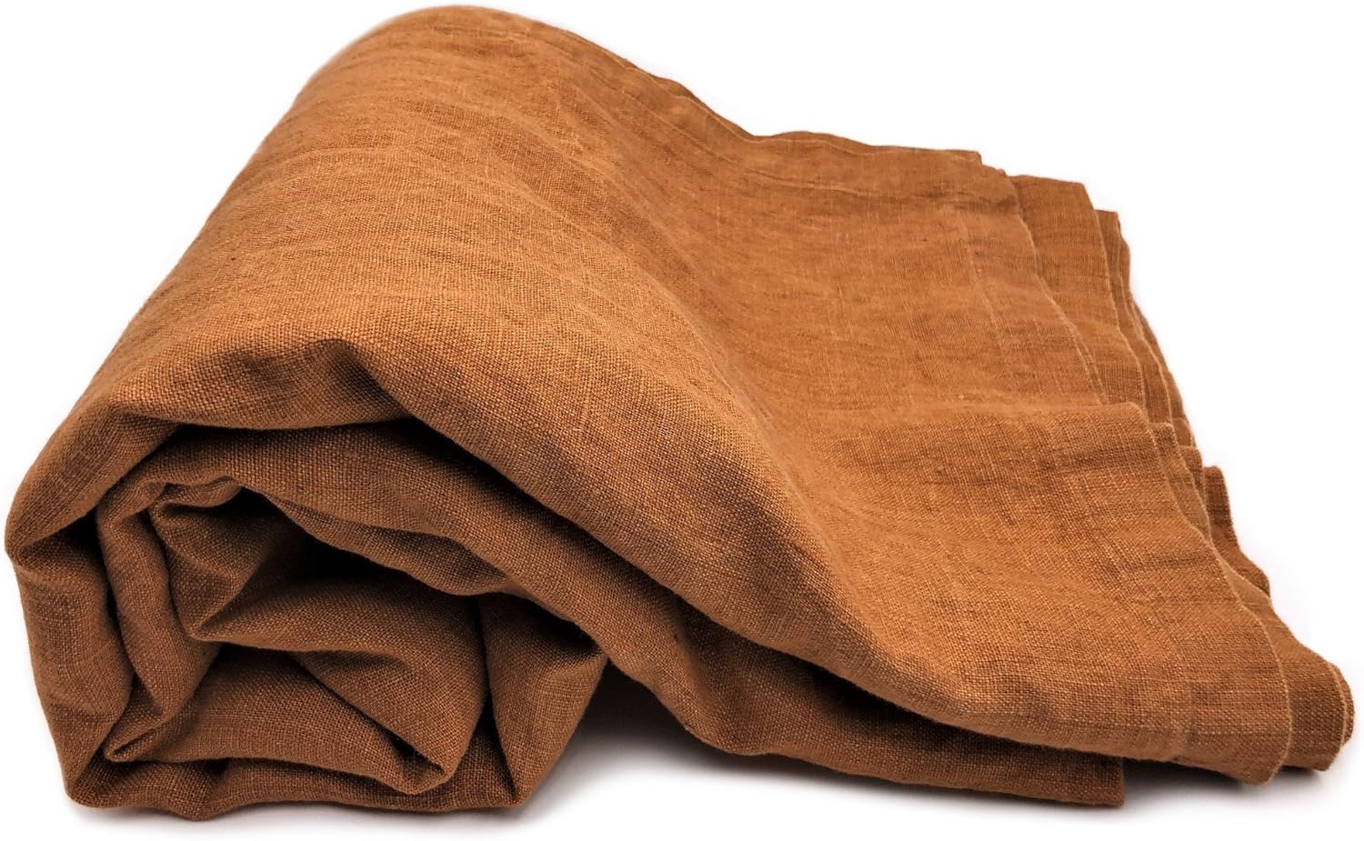 JOWOLLINA Bedspread, 100% Linen, Cinnamon Ochre, 250x280 cm