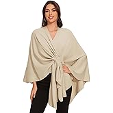 LuckyBelle Cross Front Shawl Wraps for Women Soft Warm Wedding Travel Shawls Poncho Sweater Cape