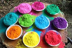 CraZeeColors Holi color powder 10 bright vibrant Colors 1 pound bag each for Holi festival, Color throw, Summer Camp, Chalk toss, Gender reveal