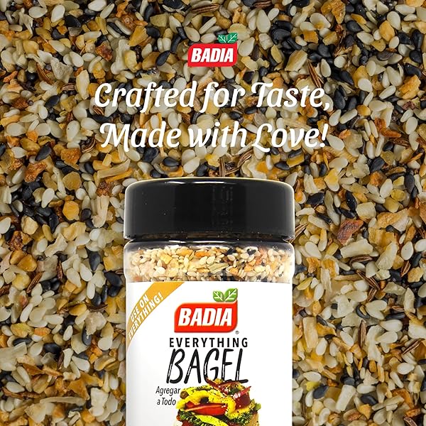 BADIA EVERYTHING BAGEL SEASONING BLEND, 5.5 OZ – SESAME SEED, POPPY SEED, GARLIC, ONION AND SALT