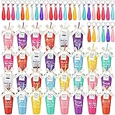 Tioncy 30 Sets Employee Appreciation Gifts Bulk 24 oz Plastic Tumbler with Lid and Straw Reusable Coffee Cups with Keychain Bowknot Card Christmas Gifts for Coworker Staff Worker Favors(Grateful)