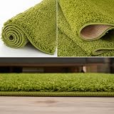 THE RUGS Living Room Shaggy Rug 60x110 cm Green 30 mm Thick view 5