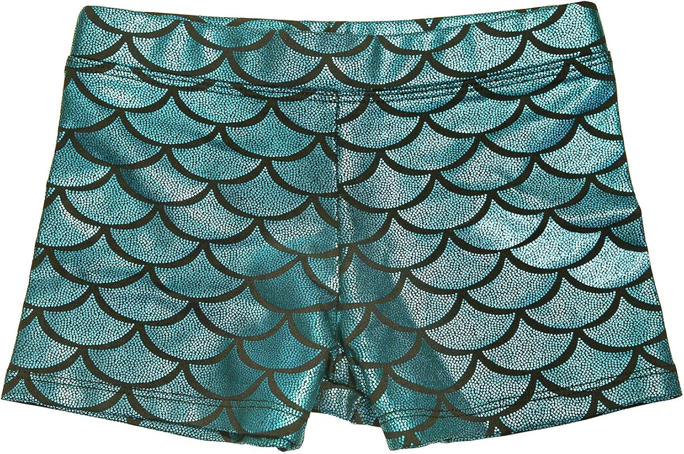HDE Gymnastics Shorts for Girls - Mermaid Dance Shorts Fish Scale Shorts: Clothing