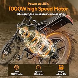 HiKeep Electric Bike for Adults, 20 inch Fat Tire