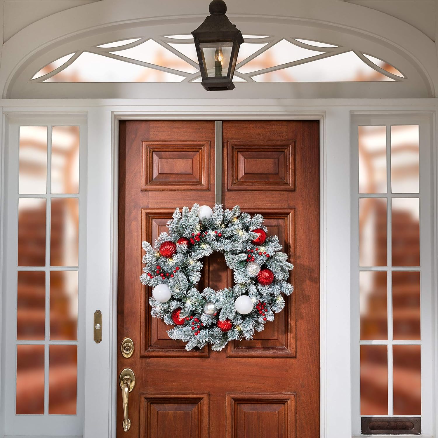 Adjustable Length Wreath Hanger - Brushed Nickel: Garden & Outdoor