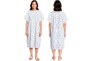 AMZ Hospital Gown Costume, X-Small. Pack of 3 White Hospital Gown. Reusable Washable 100% Cotton Hospital Gown for Maternity 