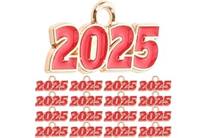 Yardwe 100pcs Red Zinc Alloy Year Charms for DIY Jewelry Making Graduation Craft Pendants for Bracelets
