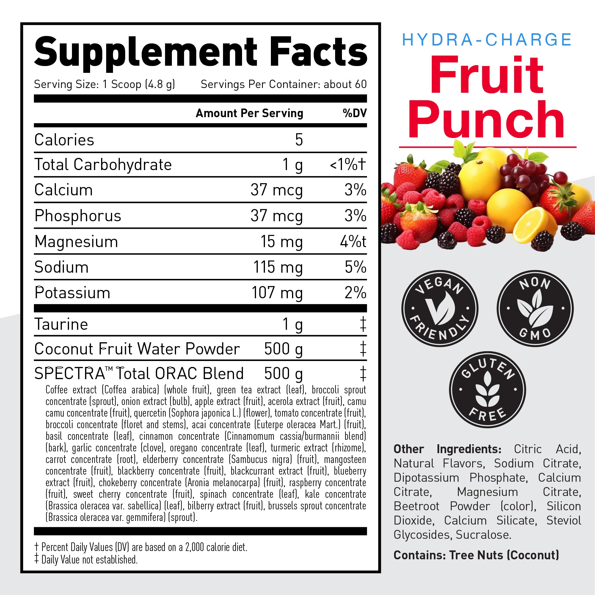 Kaged Electrolyte Hydration Powder | Fruit Punch | Sports Drink for Men and Women | Pre, Post, Intra Workout Supplement | 60 Servings