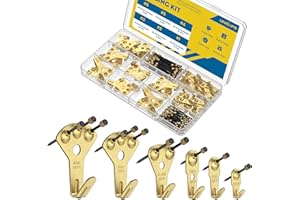 Uniclife 152 Pcs Picture Hanging Kit, 10 lb, 20 lb, 30 lb, 50 lb, 75 lb, 100 lb Heavy Duty Picture Hangers for Drywall & Wood, Picture Hanging Hooks, Frame Hooks for Hanging Photos Mirrors Paintings