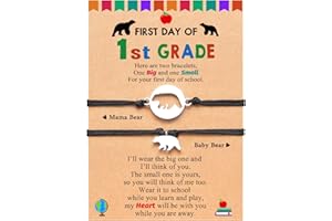 UPROMI 2/3 PCS First Day of Daycare/Preschool/Kindergarten/1st Grade/2nd/3rd Grade Gift, Back to School Bracelet Mommy and Me
