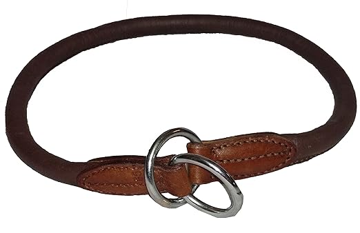 Petshop7 Export Quality Leather Choke Dog Collar Large - Brown