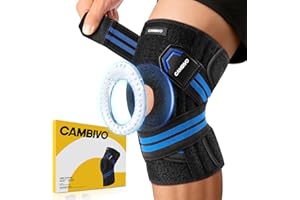 CAMBIVO Knee Brace with Side Stabilizers & Patella Gel Pads, Knee Compression Sleeve for Meniscus Tear, ACL, MCL, Adjustable 