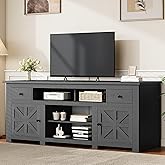 YITAHOME TV Stand for 75/80 Inch TV, Entertainment Center, TV Cabinet with Drawers and Power Outlet, Black TV Console for Living Room Furniture (70 Inch Lenght 30 Inch High) | with Drawers, Power Outlet, Furniture