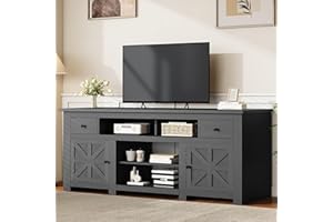 YITAHOME TV Stand for 75/80 Inch TV, Entertainment Center, TV Cabinet with Drawers and Power Outlet, Black TV Console for Living Room Furniture (70 Inch Lenght 30 Inch High)