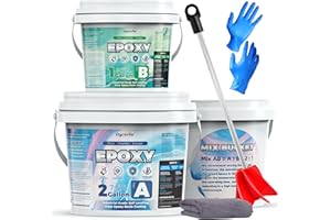 OYCEVILA Garage Self Leveling Epoxy Resin Kit, 3 Gallon Industrial Highly Durable Clear Floor Coating, 100% Solids Epoxy Coating Kit, Clear Resin Floor Paint for Basements, Warehouses, Concrete, Wall Repair