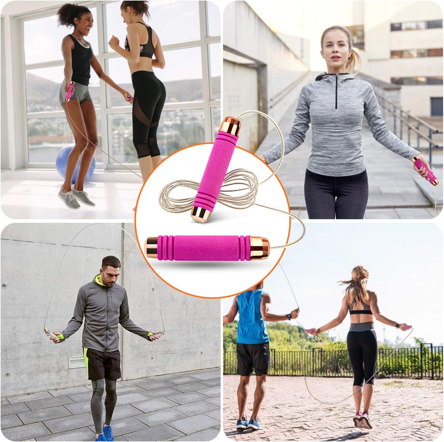 Zocy 2 Pack Jump Rope for Workout and Fitness Perfect Adjustable Rope ...