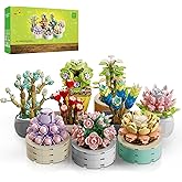 JMBricklayer Flowers Succulents Building Sets for Adults 20104, Botanical Collection Tiny Plants Building Blocks, Flower Bons