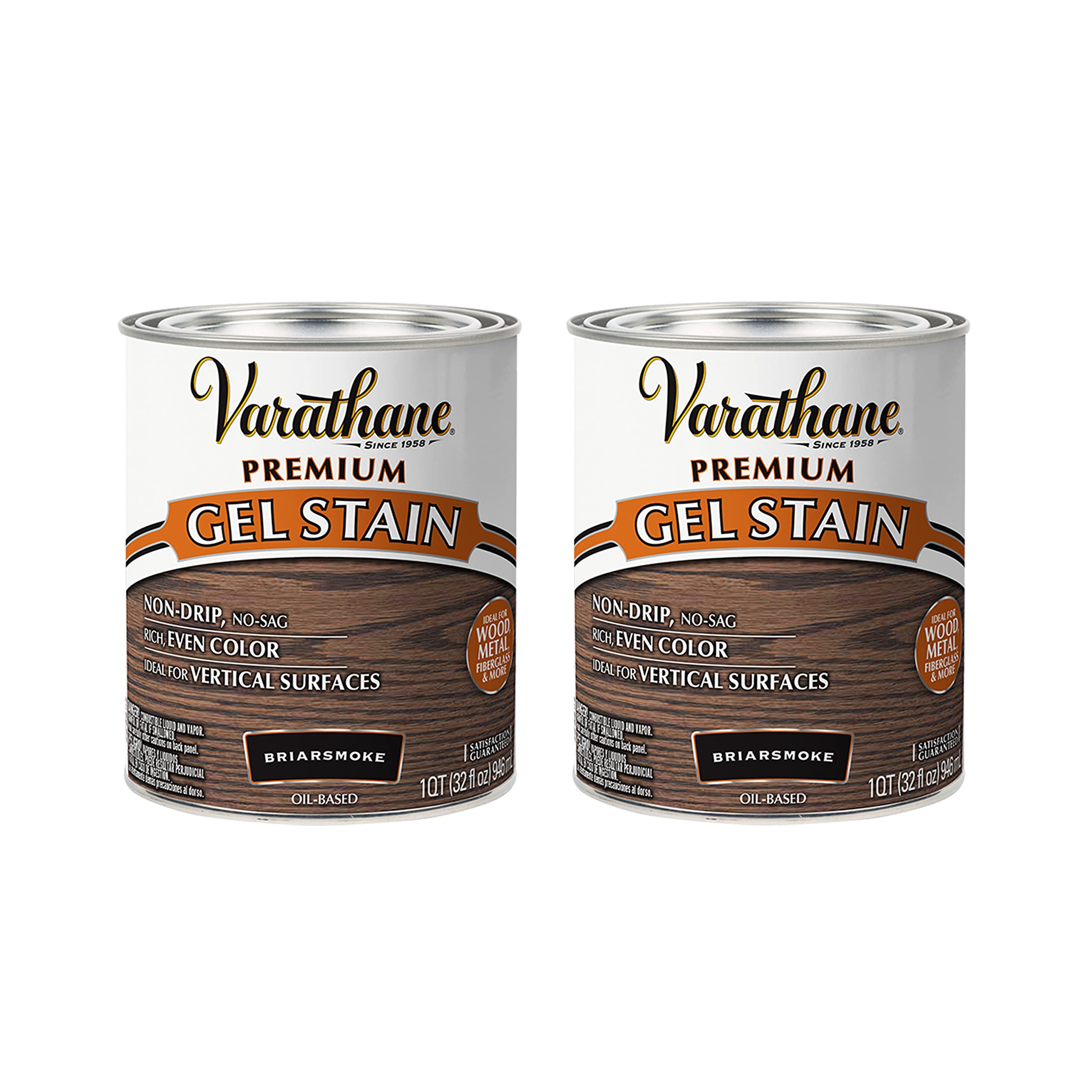 Varathane 358173-2PK Premium Gel Stain, Quart, Briarsmoke, 2 Pack Image