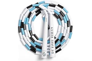 EliteSRS Do Hard Things Beaded Jump Rope for Fitness - Unbreakable 6.5" Edge Handles - Tangle-Free & Adjustable - Full Body Workout - Shatterproof Plastic Beads - Indoor/outdoor Beaded Jump Rope