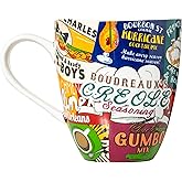 Artisan Owl New Orleans Iconic Food Logos Design Ceramic Souvenir Coffee Mug